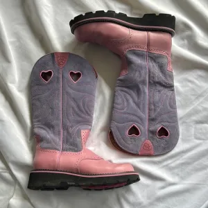 ✨RARE Ariat Fatbaby Cowgirl Boots Pink &amp; Lavender Suede Coastal Cowgirl Summer✨