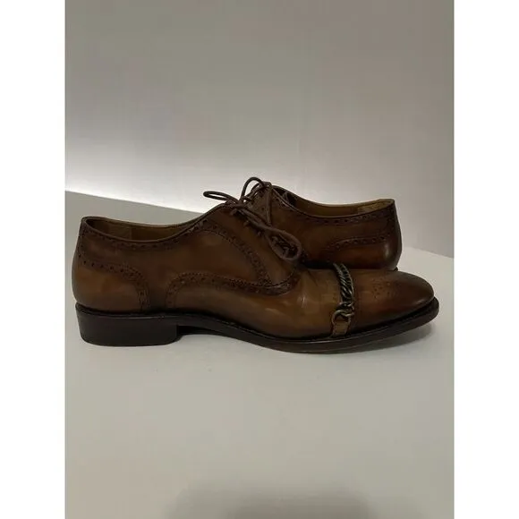 Rare Taft Grail Brown Leather Dress Shoes Men 42‎ US 9 Lace Up Chain Spain