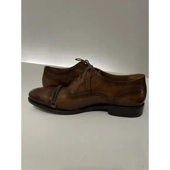 Rare Taft Grail Brown Leather Dress Shoes Men 42‎ US 9 Lace Up Chain Spain