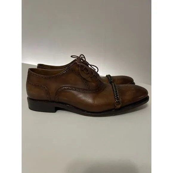 Rare Taft Grail Brown Leather Dress Shoes Men 42‎ US 9 Lace Up Chain Spain