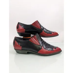 Rare Vintage 80s 90s Mootsies‎ Tootsies Cowboy Leather Boots 7.5 Red Black