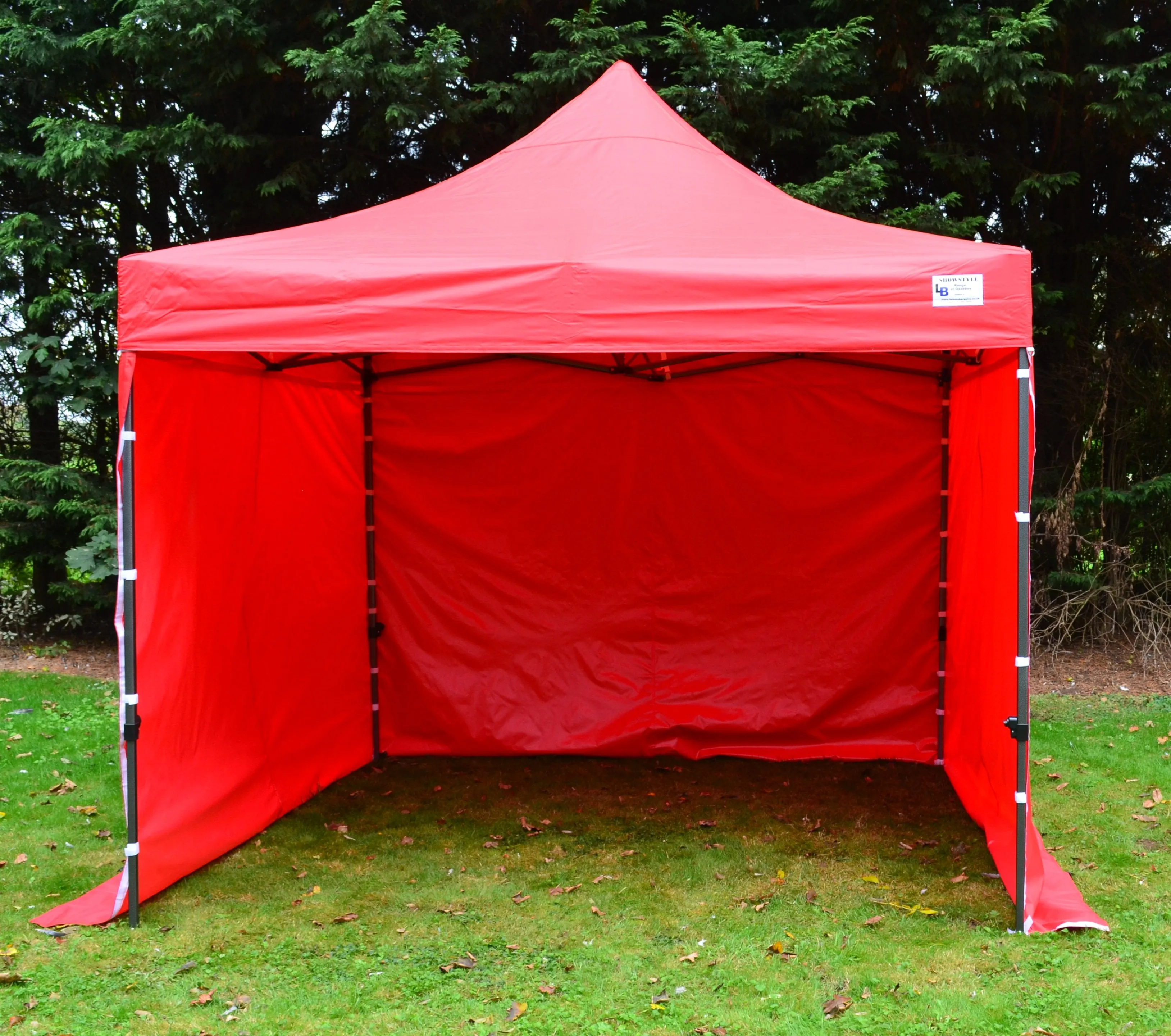 Red Heavy Duty SHOWSTYLE® Commercial Grade Gazebo 3m x 3m FIRE RETARDANT