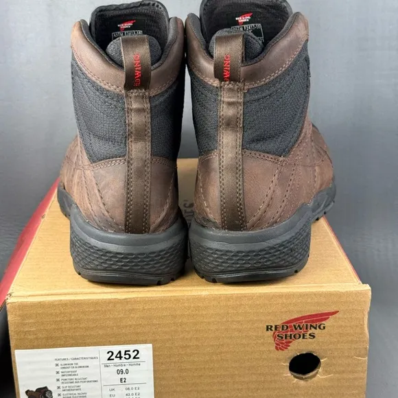 Red Wing 2452 Exos Lite 6” Waterproof Safety Toe Boots BOA men’s size 9
