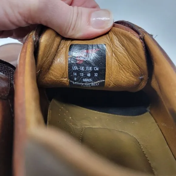 Red Wing Men's 14 B Oxford Leather Shoe Lace Up Brown