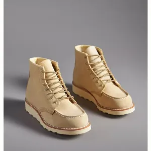 Red Wing Shoes Cream Lace Up Boots Moc-Toe