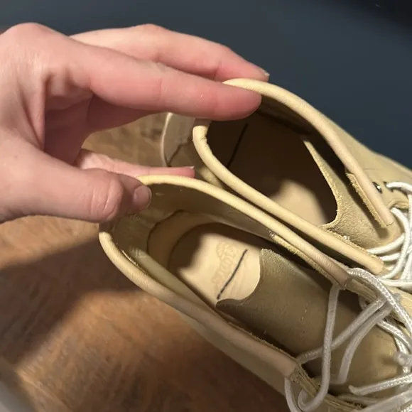Red Wing Shoes Cream Lace Up Boots Moc-Toe