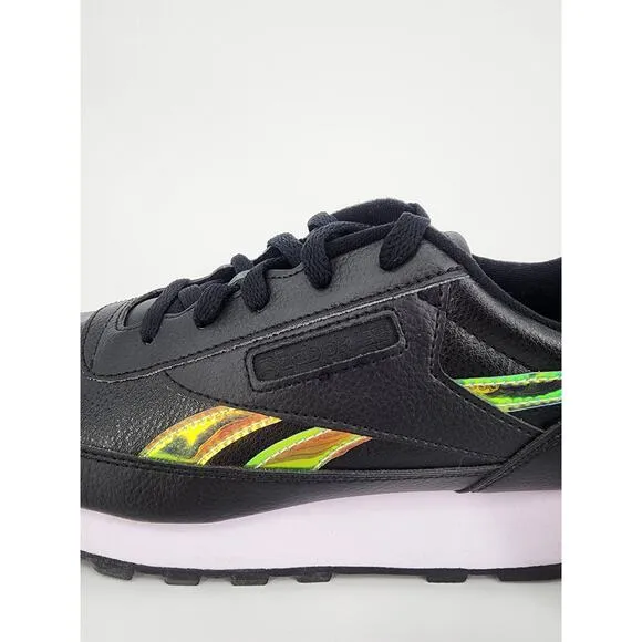 Reebok Black Leather/Holographic Low Trainers Women's Size 9