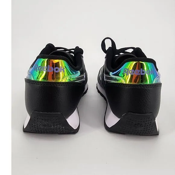 Reebok Black Leather/Holographic Low Trainers Women's Size 9