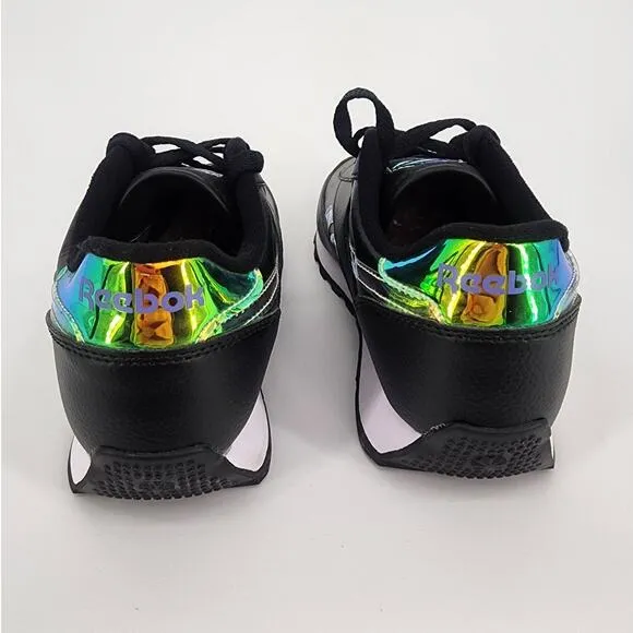 Reebok Black Leather/Holographic Low Trainers Women's Size 9