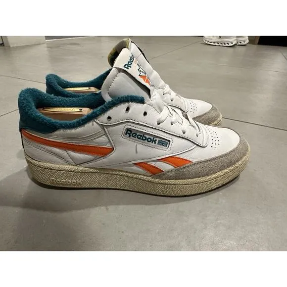Reebok Club C Revenge White Seaport Teal shoes GX0385 Size 8 Miami U OF M COLORS