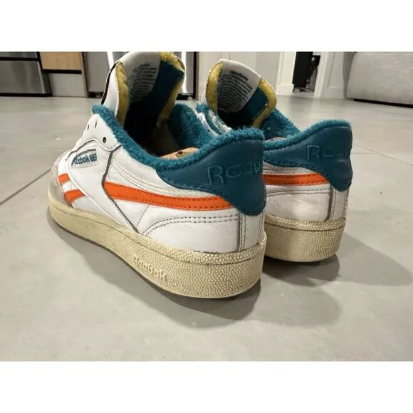 Reebok Club C Revenge White Seaport Teal shoes GX0385 Size 8 Miami U OF M COLORS