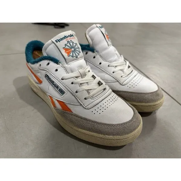 Reebok Club C Revenge White Seaport Teal shoes GX0385 Size 8 Miami U OF M COLORS