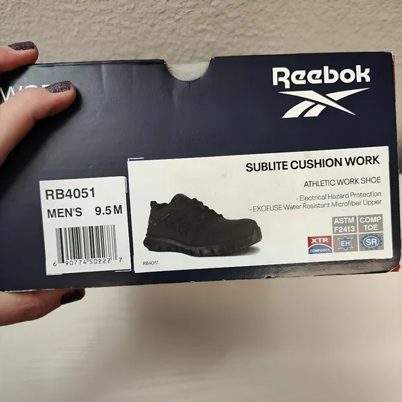 Reebok SUBLITE CUSHION Men's Saftey Work Shoe COMPOSITE Toe Size 9.5M RB4051