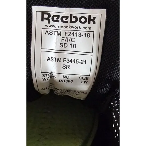 Reebok Work Nanoflex TR Athletic Work Shoe SD10 Comp Toe Size: 6W