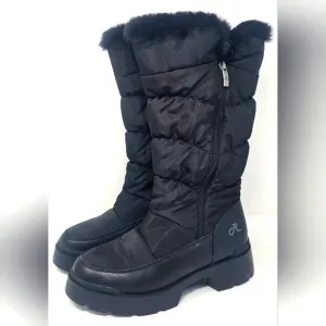 Religious Comfort Dime Black Quilted Nylon Double Zip Boots Size 8