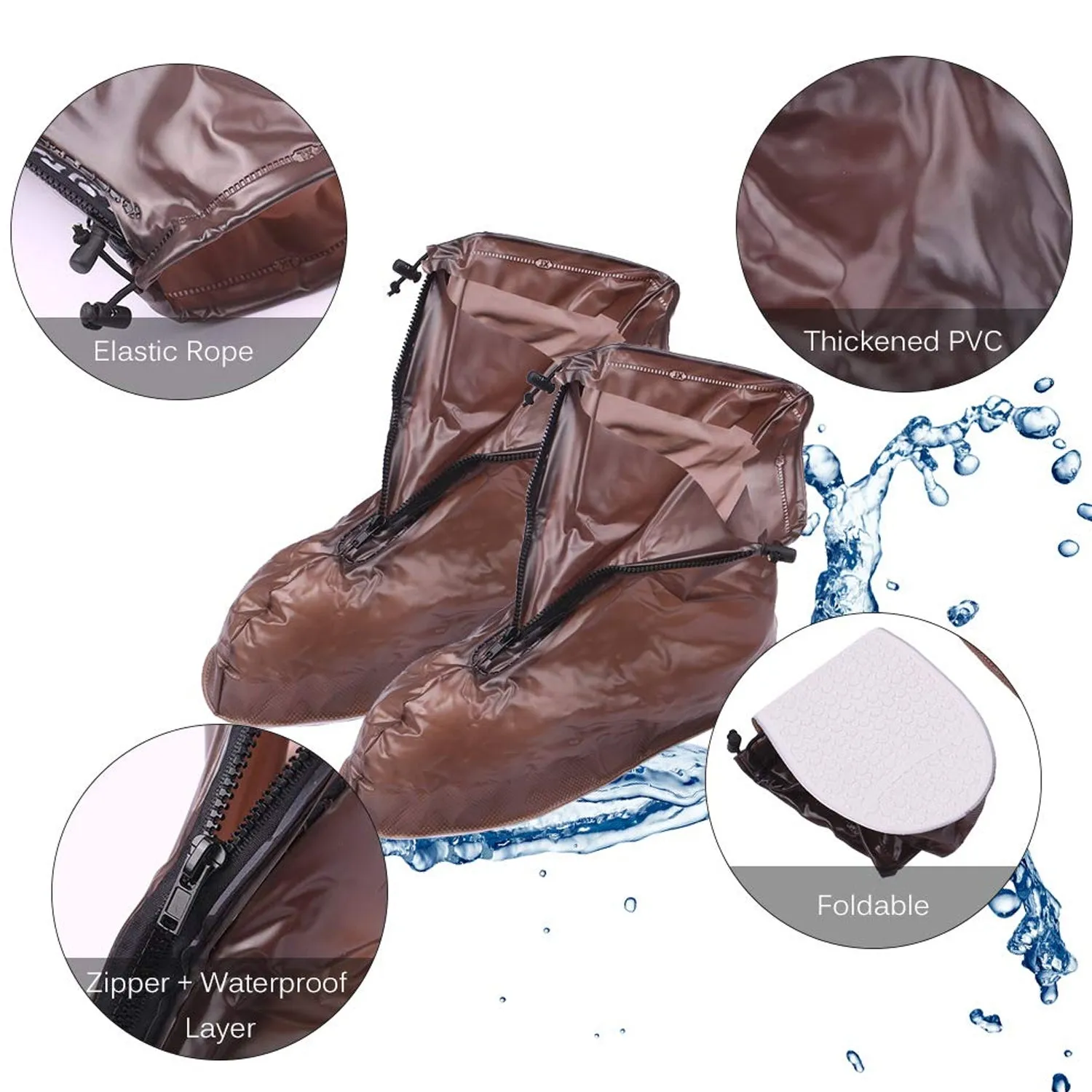 Reusable Waterproof Plastic Shoes Covers for Rain (1 Pair)