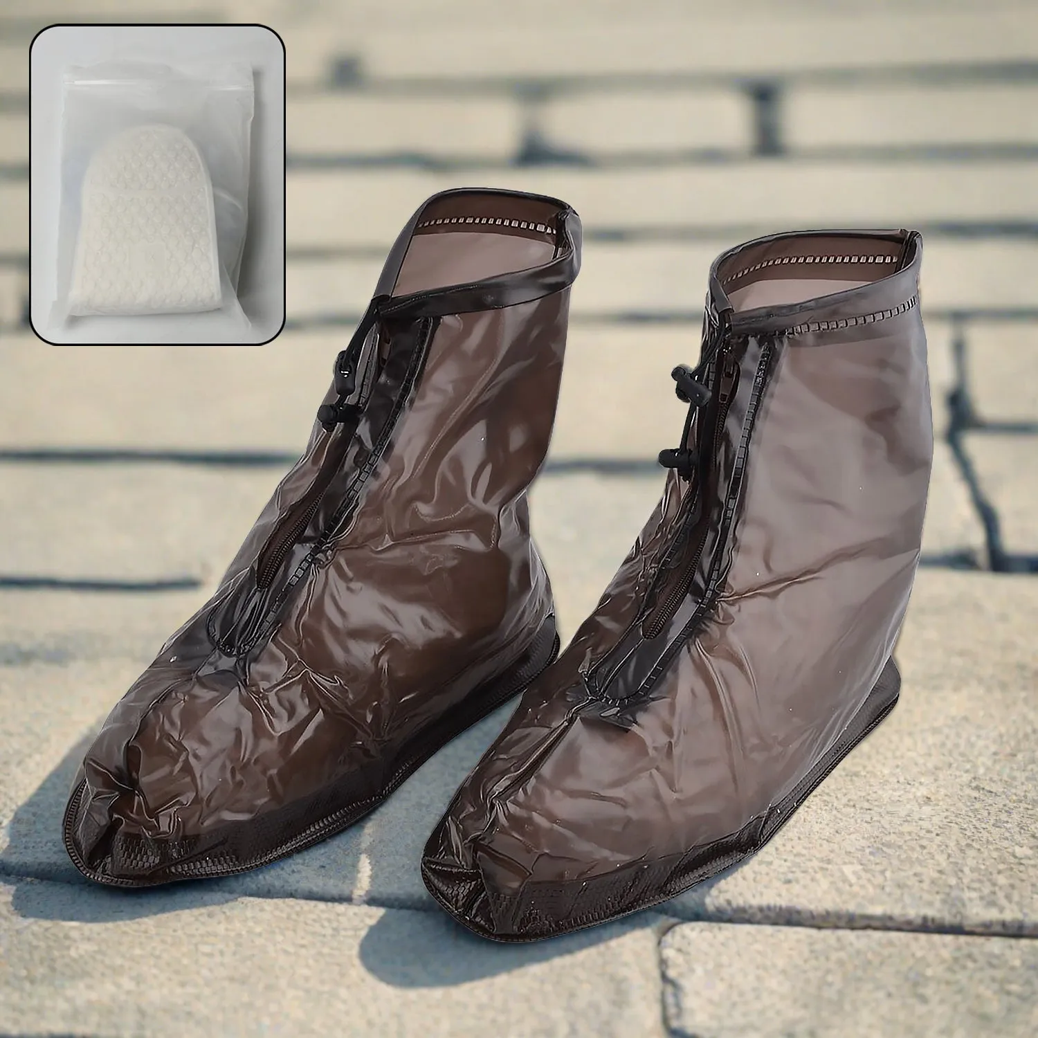 Reusable Waterproof Plastic Shoes Covers for Rain (1 Pair)