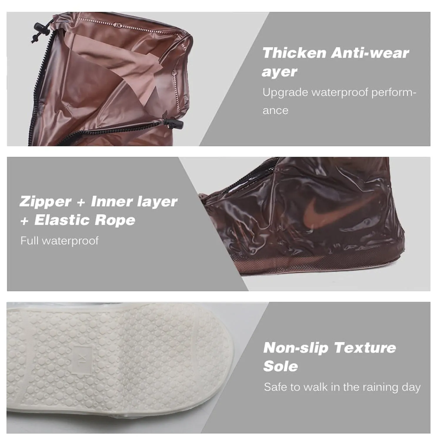 Reusable Waterproof Plastic Shoes Covers for Rain (1 Pair)