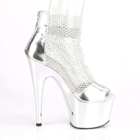Rhinestone Platform Ankle High Heel Shoes