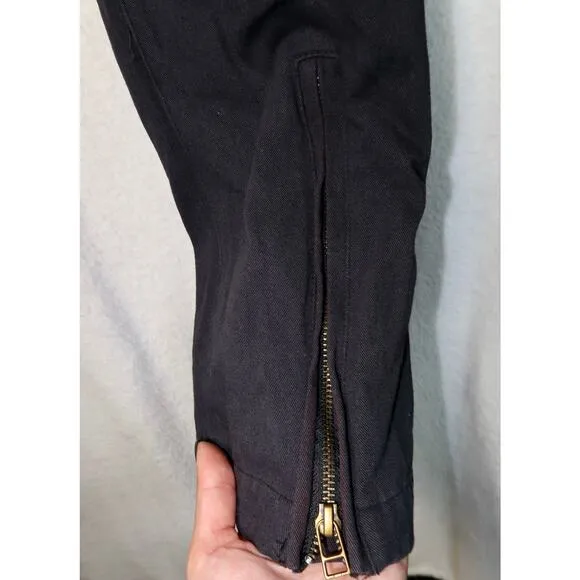 Richie Le Men's Cotton Blend Tapered Slim Cargo Pants Black Small Gorpcore