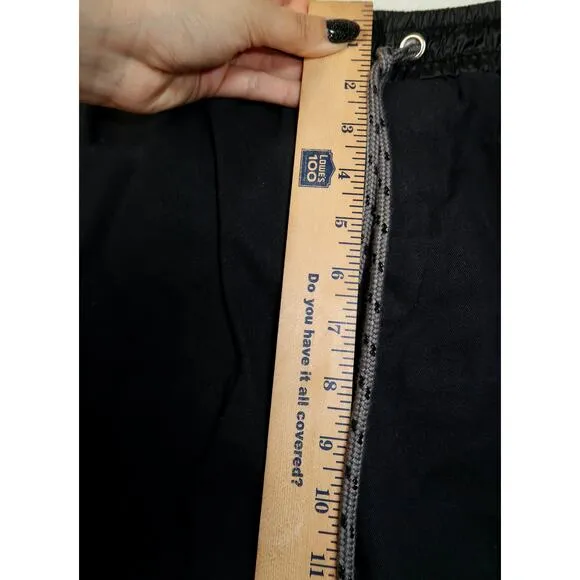 Richie Le Men's Cotton Blend Tapered Slim Cargo Pants Black Small Gorpcore