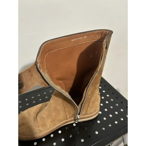 Rick Owen's Tan Italian Suede Boots