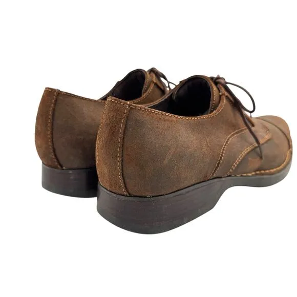 RJ Colt NWOB Allnight Brown Nubuck Leather Wingtip Lace Up Oxford Dress Shoes