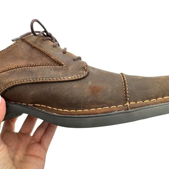 RJ Colt NWOB Allnight Brown Nubuck Leather Wingtip Lace Up Oxford Dress Shoes