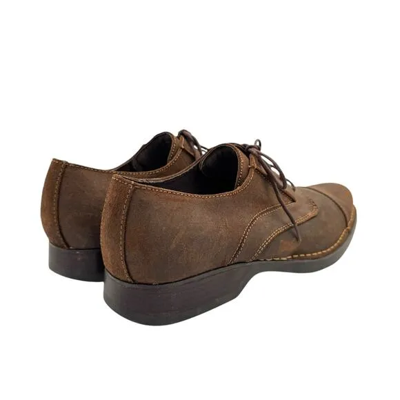 RJ Colt NWOB Allnight Brown Nubuck Leather Wingtip Lace Up Oxford Dress Shoes