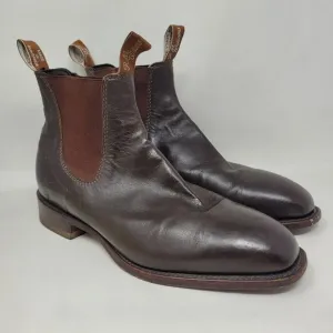 RM Williams Comfort Craftsman Boots AU10 US11 Brown Kangaroo Leather Chelsea