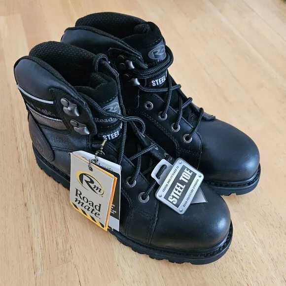 Roadmate Men's Steel Toe Work Boots Black 6&quot; EH