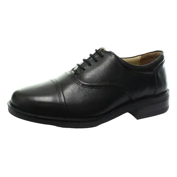 Roamers Mens Softie Leather Blind Eye Lace up Flexi Capped Work Oxford Shoes / B