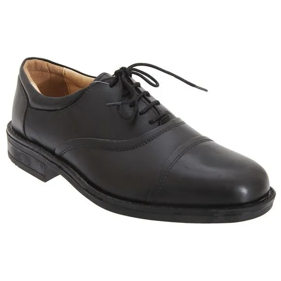 Roamers Mens Softie Leather Blind Eye Lace up Flexi Capped Work Oxford Shoes / B