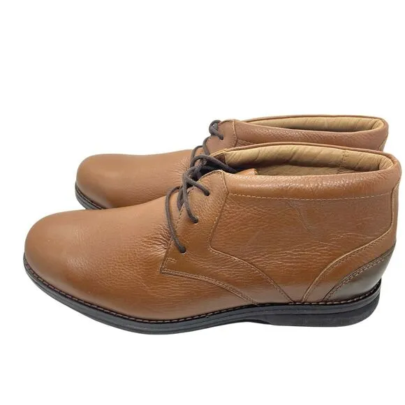 Rockport Chukka Boots Mens Brown Leather Lace Up Round Toe Ankle Top Size 10 W