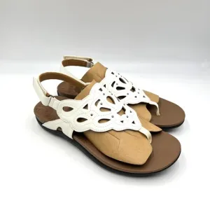 Rockport Womens Size 8 Ridge Sling White Vegan Leather Sandals Shoes