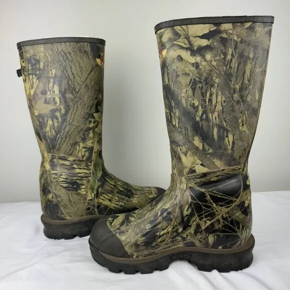 ROCKY 1000G Thinsulate Buckstalker Mens Waterproof Camo Rubber Tall Boots Sz 11
