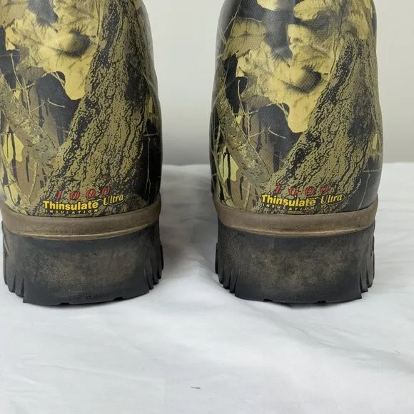 ROCKY 1000G Thinsulate Buckstalker Mens Waterproof Camo Rubber Tall Boots Sz 11