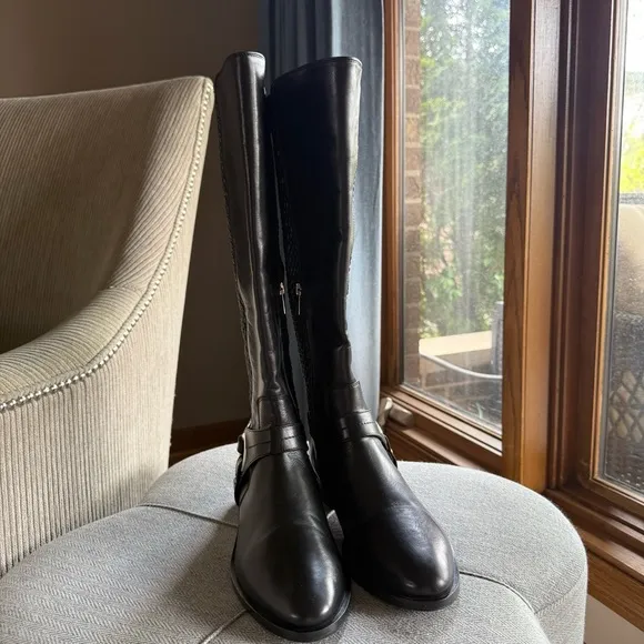 Ron White Brianna Elegant Black Knee-High Women's Boots