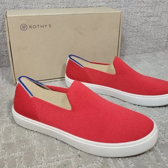 Rothy's The Kids Sneaker Red Lollipop Slip On Shoes Big Kids Size 3, 4