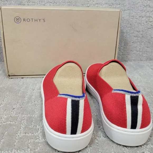 Rothy's The Kids Sneaker Red Lollipop Slip On Shoes Big Kids Size 3, 4