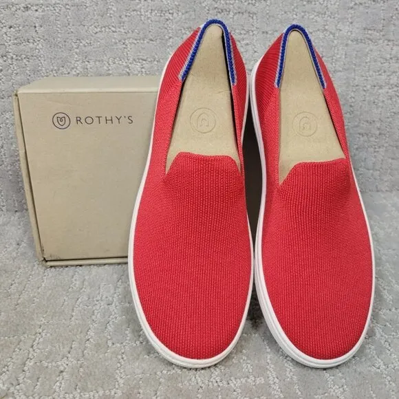Rothy's The Kids Sneaker Red Lollipop Slip On Shoes Big Kids Size 3, 4