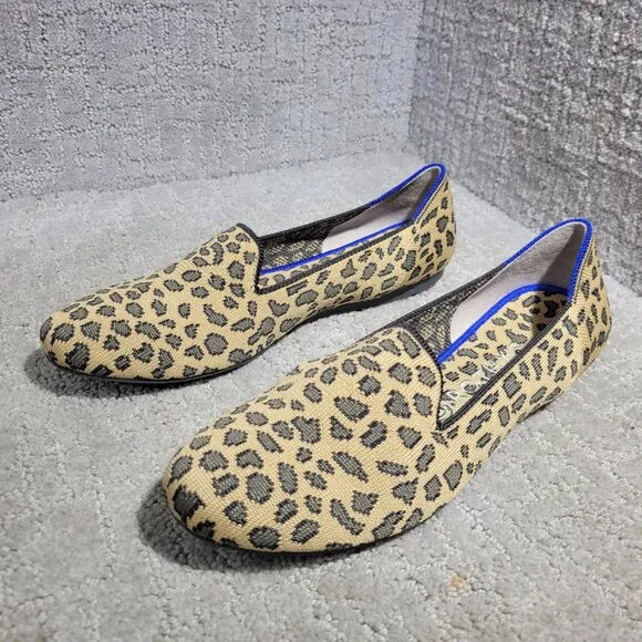 Rothys The Loafer Women's Size 9 Spotted Cheetah Print Round Toe Slip on Shoes