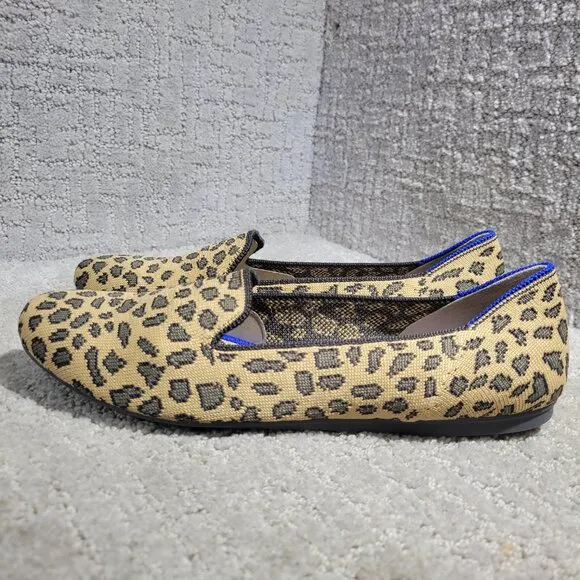 Rothys The Loafer Women's Size 9 Spotted Cheetah Print Round Toe Slip on Shoes