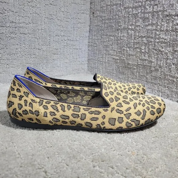 Rothys The Loafer Women's Size 9 Spotted Cheetah Print Round Toe Slip on Shoes