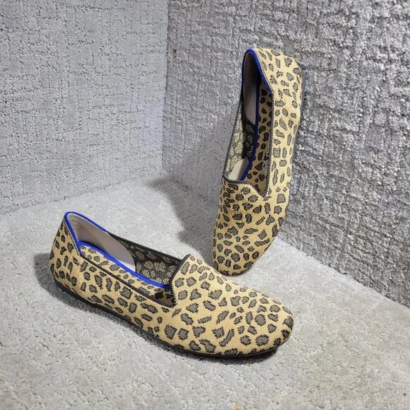 Rothys The Loafer Women's Size 9 Spotted Cheetah Print Round Toe Slip on Shoes