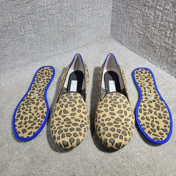 Rothys The Loafer Women's Size 9 Spotted Cheetah Print Round Toe Slip on Shoes