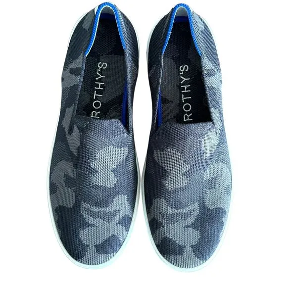Rothy's Women's Original Slip On Sneaker Gray &amp; Black Camo Retired Color - Sz 8