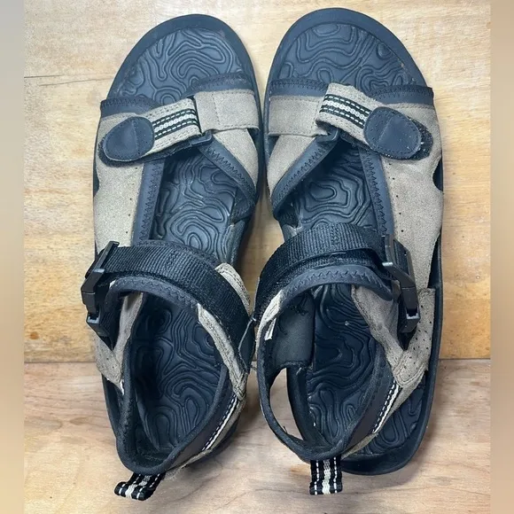 Route 66 Mens Size 10 Open Faced Leather Sandals Shoes Brown