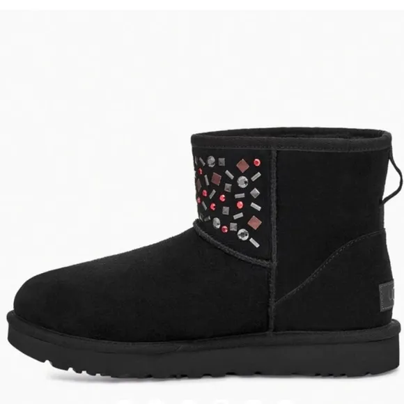 SALE! UGG Classic Mini Stud II Black Boots