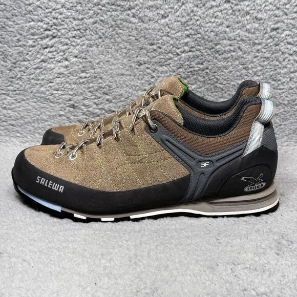 Salewa MTN Trainer Pelle Womens Size 9 Hiking Shoes Sneakers Laguna Bamboo Suede